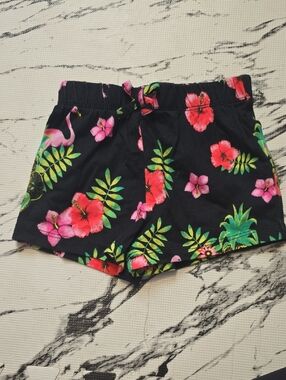 The Children's Place Black Floral Tropical Girls' Athletic Shorts